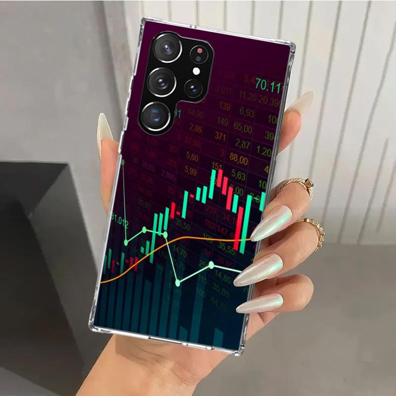 Trade Investment Forex Stock Market Phone Case for Samsung Galaxy S26 S24 S23 Ultra S25 Edge S22 S21 Plus S20 FE + Soft Print Sh