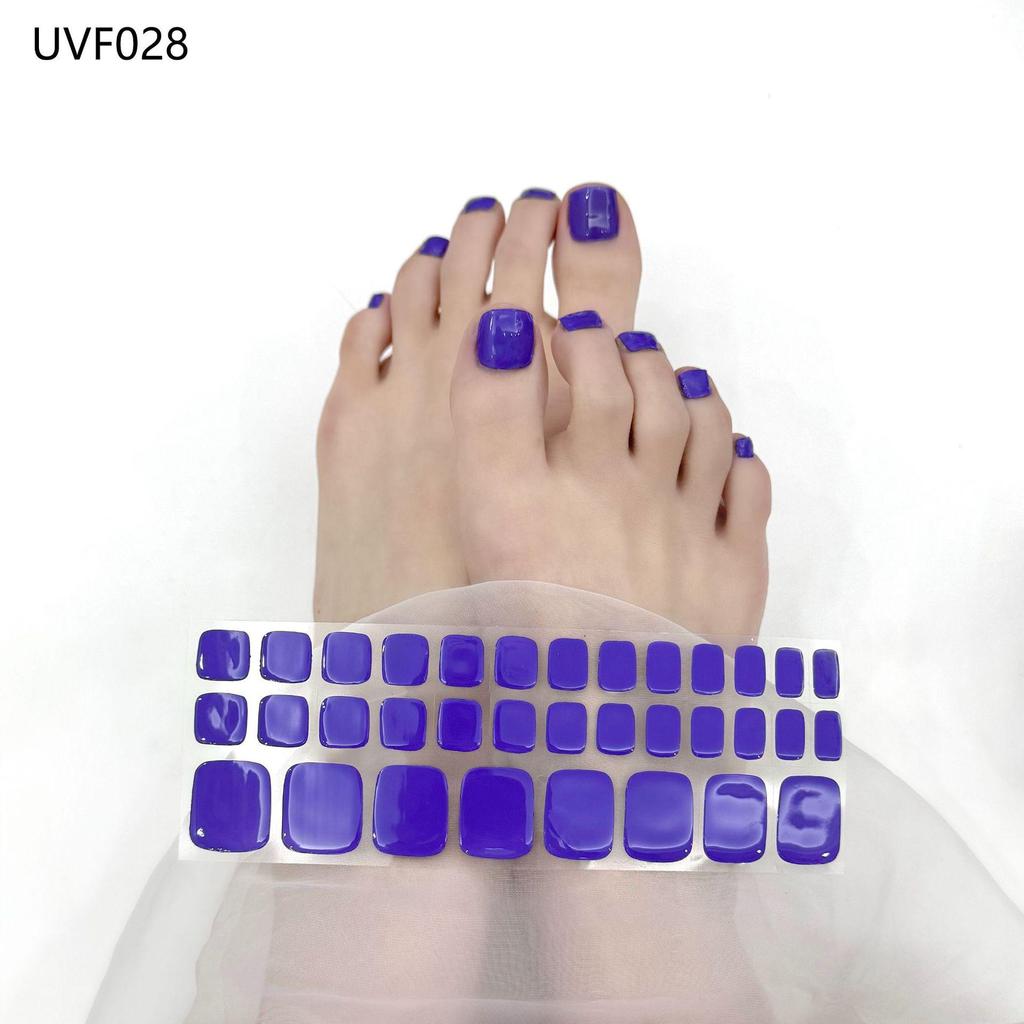 Gel Toe Nail Art Stickers - Semi-Cured UV Lamp Foot Nail Polish Stickers