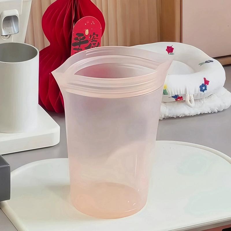 Portable Silicone Reusable Coffee And Milk Tea Cup Has Good Sealing Performance Clear Multi-Use Food Storage Bags