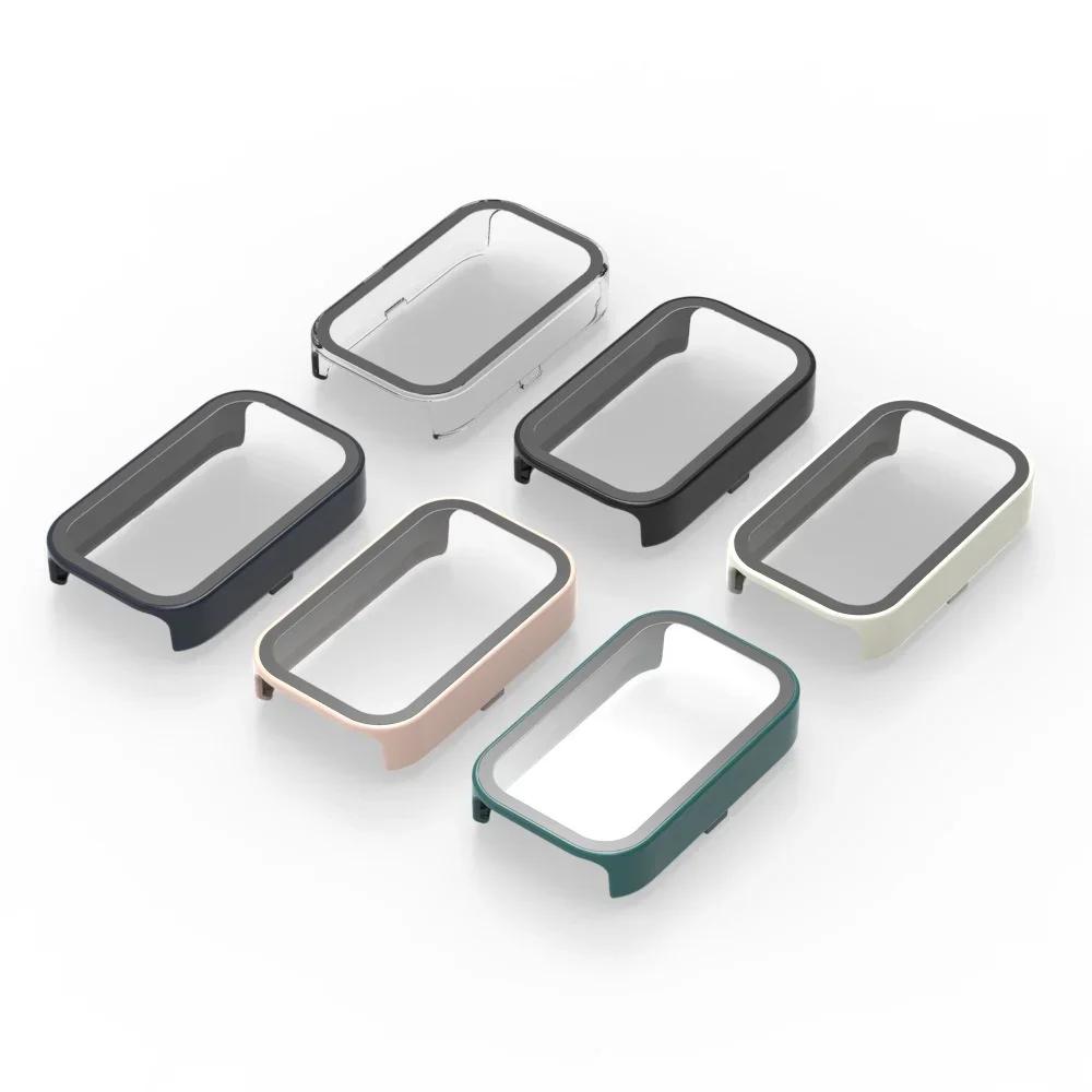 Tempered Glass+Case for Xiaomi Smart Band 9 Active Anti-scratch Screen Protector Bumper Protective Cover for Xiaomi Redmi Band 3
