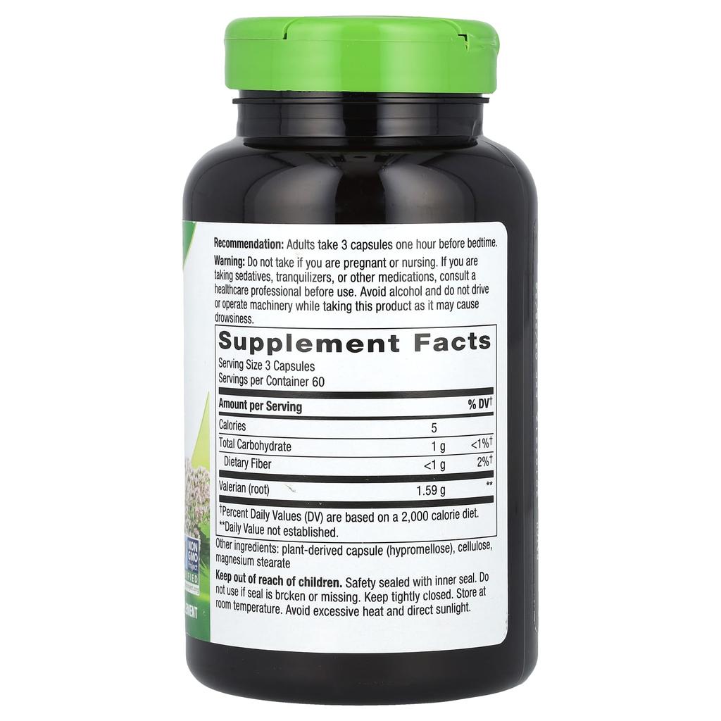 Nature's Way Valerian Root, Veggie Capsules, 180 (530Mg/Capsule)