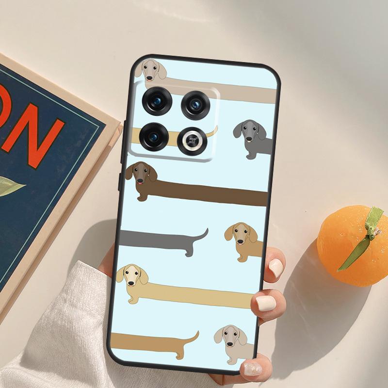 Cute Dachshund Sausage Dog Case For OnePlus 12R 13R 13T 10R 15 13 12 11 10T 8T Nord CE 4 3 2 Lite N20 N30 Nord 5 Cover