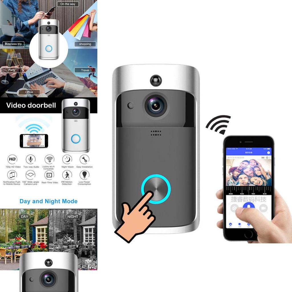 Smart Low Power Wifi Wireless Video Doorbell With Voice Intercom And Mobile Monitoring