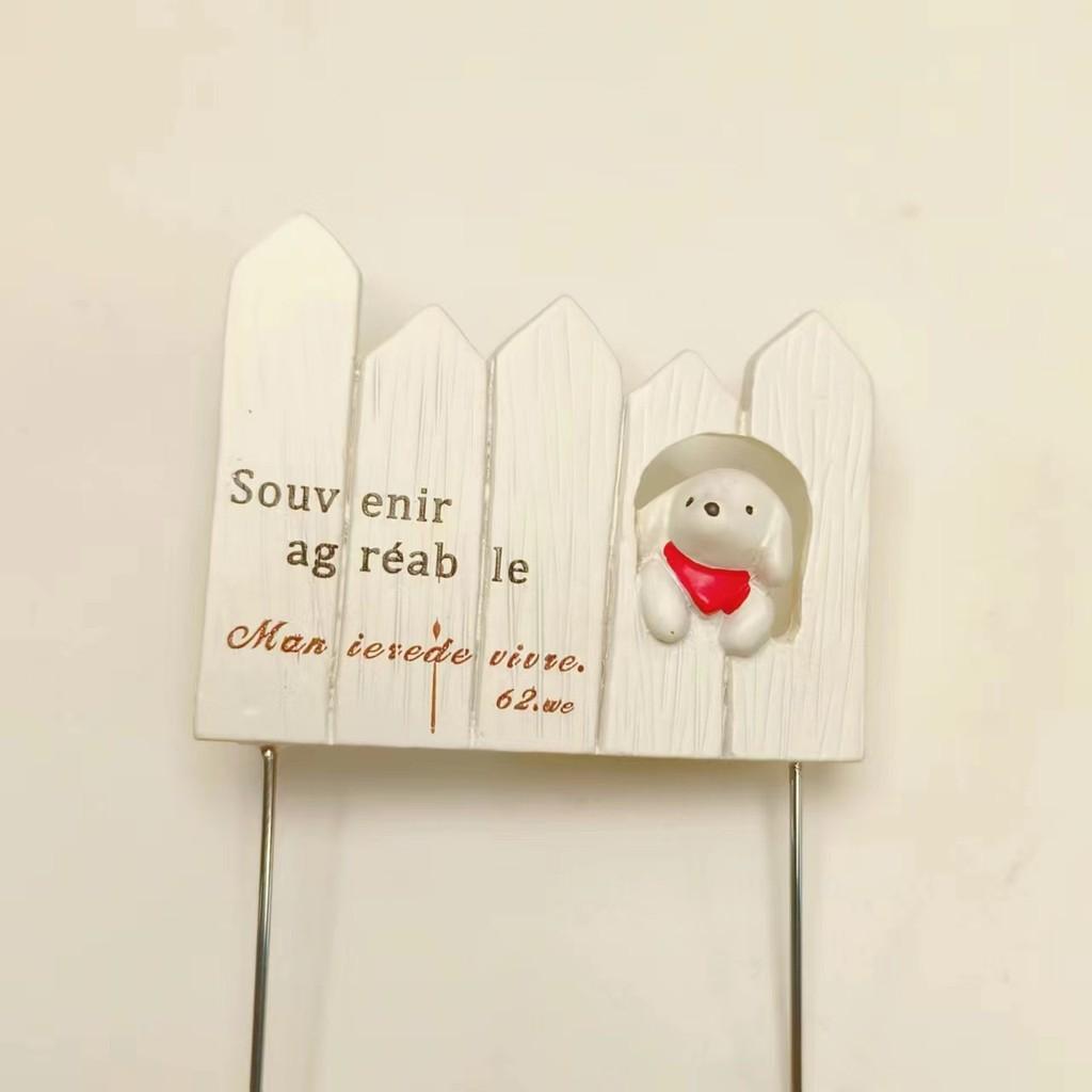 Resin Micro Garden Ornaments With Cartoon Dog Fence For Gift And Decor Party