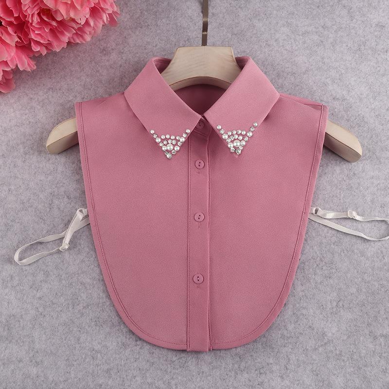 Μόδα Χρώμα Καραμέλας Λευκό Ψεύτικος Γιακάς Πουκάμισο Γυναικείο Ψεύτικος Γιακάς Μισό Πουκάμισο Μπλούζα Ψεύτικος Γιακάς Γυναικείο Πουλόβερ Πουκάμισο Αποσπώμενοι Γιακάδες