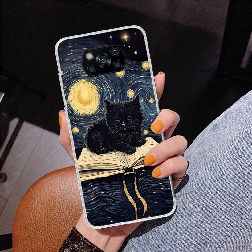 Witch And Cat Colorful Cute Phone Case For Xiaomi Poco X7 X6 X5 Pro F7 Ultra Redmi 15C 15 13C 13 12C 12 10 10A 10C 9 9A 9C 9T Co
