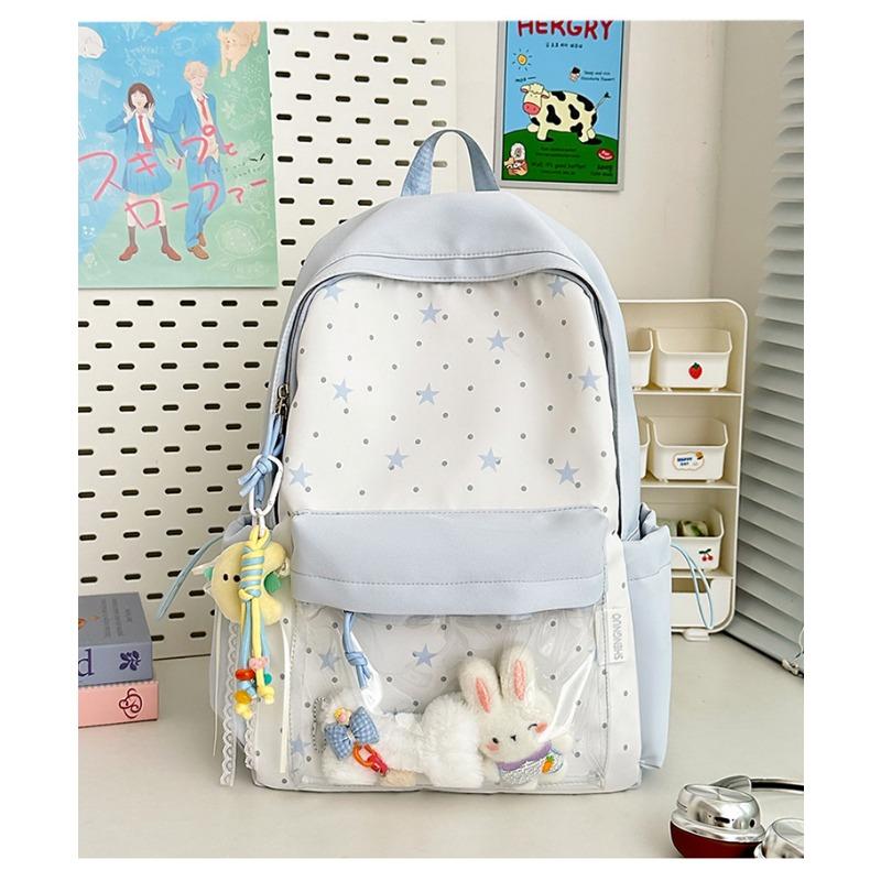The New Schoolbag Is High-value, Fresh, Sweet and Cute, and the Star Backpack Is Lightweight for Junior High School Students. Spring Outing Backpack.