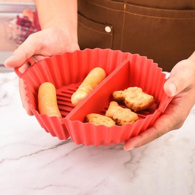 Silicone Baking Pan with Compartments Non-Stick Double Handle Baking Tray BPA-free Heat-Resistant Kitchen Accessory for Baking Bakery
