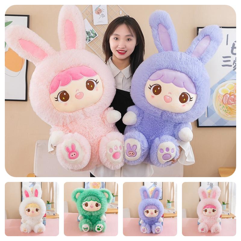 Children Rabbit Doll Comfort Pillow Bunny Plush Toy Girl Gift Decoration Home