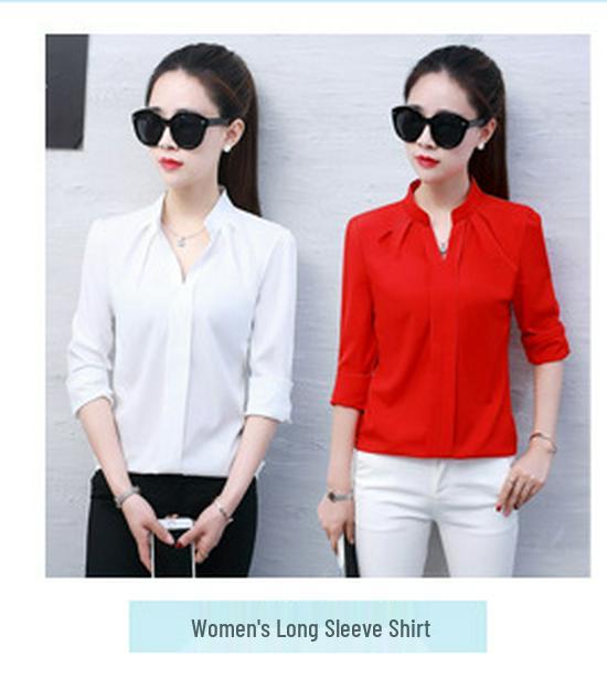 2024 Spring Women's Slim Fit Solid Color Long Sleeve Korean Style Single-Breasted Shirt
