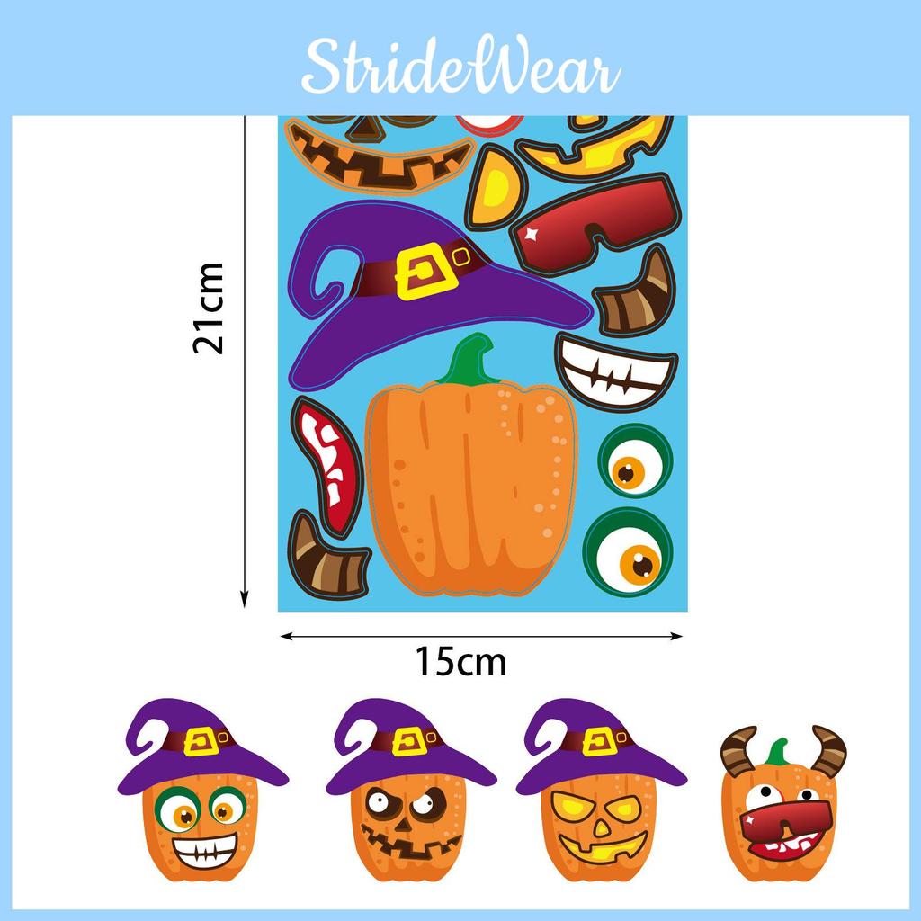 Adorable Xh061 Halloween Pumpkin Stickers For Creative Kids Decor And Crafts