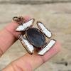 Black Tourmaline Rough Pendant Electroformed Copper Pendant Gemstone Jewelry Biwa Pearl Pendant Handmade Electroformed Jewelry Wedding Gift