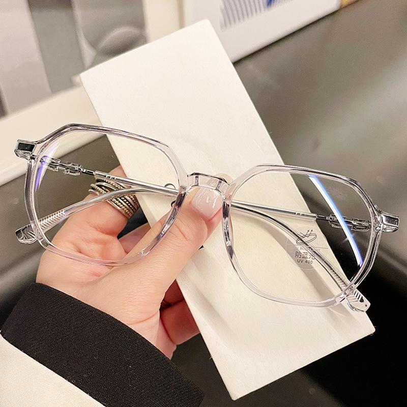 Fashion Big Square Frame Anti Blue Light Reading Glasses Women Men TR90 Metal Ultralight Gaming Computer Eyewear