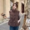 Autumn and winter new stand-up collar down cotton vest women's thickened bread clothes trendy outer wear vest jacket vest