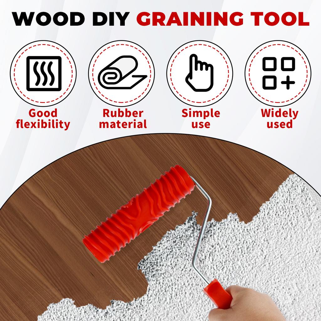 Wood Grain Tool Kit - Natural Woodgrain Maker for Decorative Painting Premium Wood Graining Tool Set DIY Wood Grain Patterns