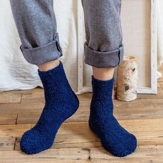 Men Socks Solid Color Thickened Winter Autumn Anti-friction Warm Soft Floor Socks for Home