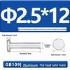 Flat Head Aluminum Solid Rivets GB109, Hand-Hammered, Size M2-M8
