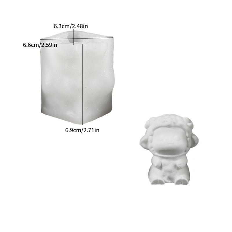 3d Lamb Mold Temperature-Resistant Sheep Silicone Mold Gypsum Mold Food-Grade For Resin Art Gypsum Casting Diy Crafts