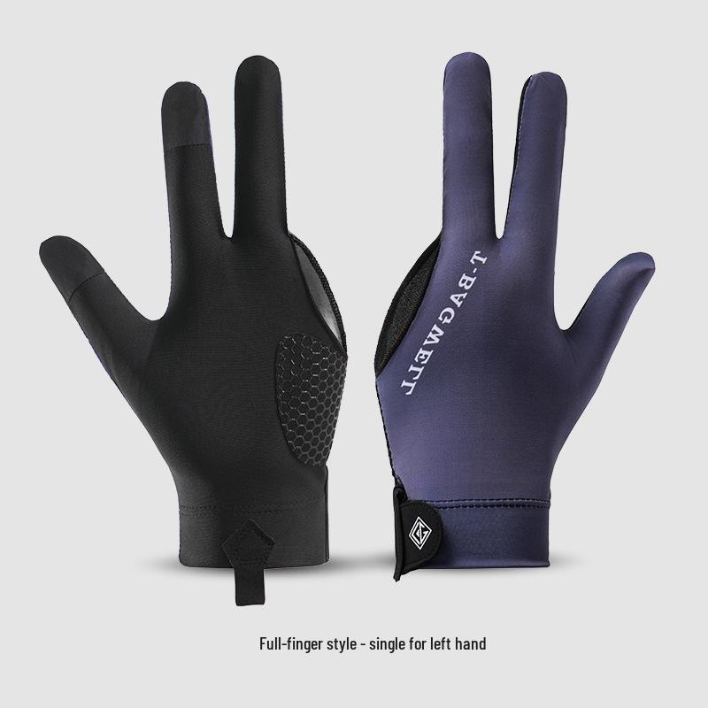 Billiard 3-Finger Fingerless Gloves: Thin, Breathable, Sweat-Wicking, Anti-Slip Snooker Pool Gloves, Single Full-Finger Pack.