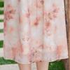 Pastel Chinese Style V-Neck Print Chiffon Dress