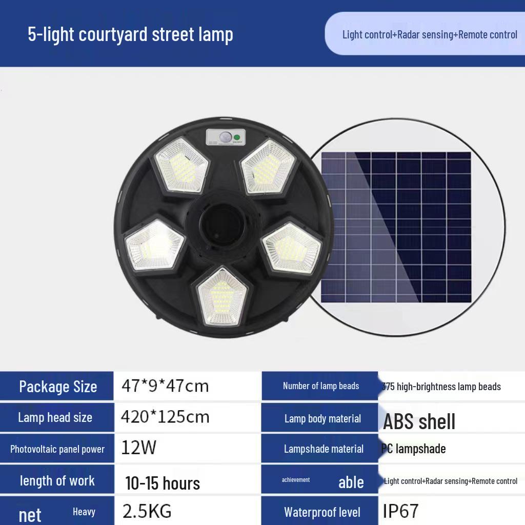 Ultra-Thin UFO Solar LED Garden Courtyard Light with Motion Sensor