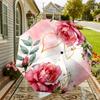 1pc Rose Floral Automatic Folding Umbrella, Heavy Duty 8 Rib Iron Frame,  Suitable for Travel, Daily Use, Birthday, Decor Gift m0104041