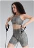 Leopard Print Thin Strap Yoga Bra with Chest Pads - Push-up High Elastic Sports Vest