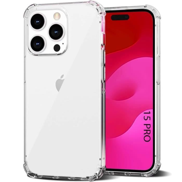 Coque de Téléphone - BOOLING - pour iPhone 15 Pro - Silicone TPU - Protection renforcée - Transparent