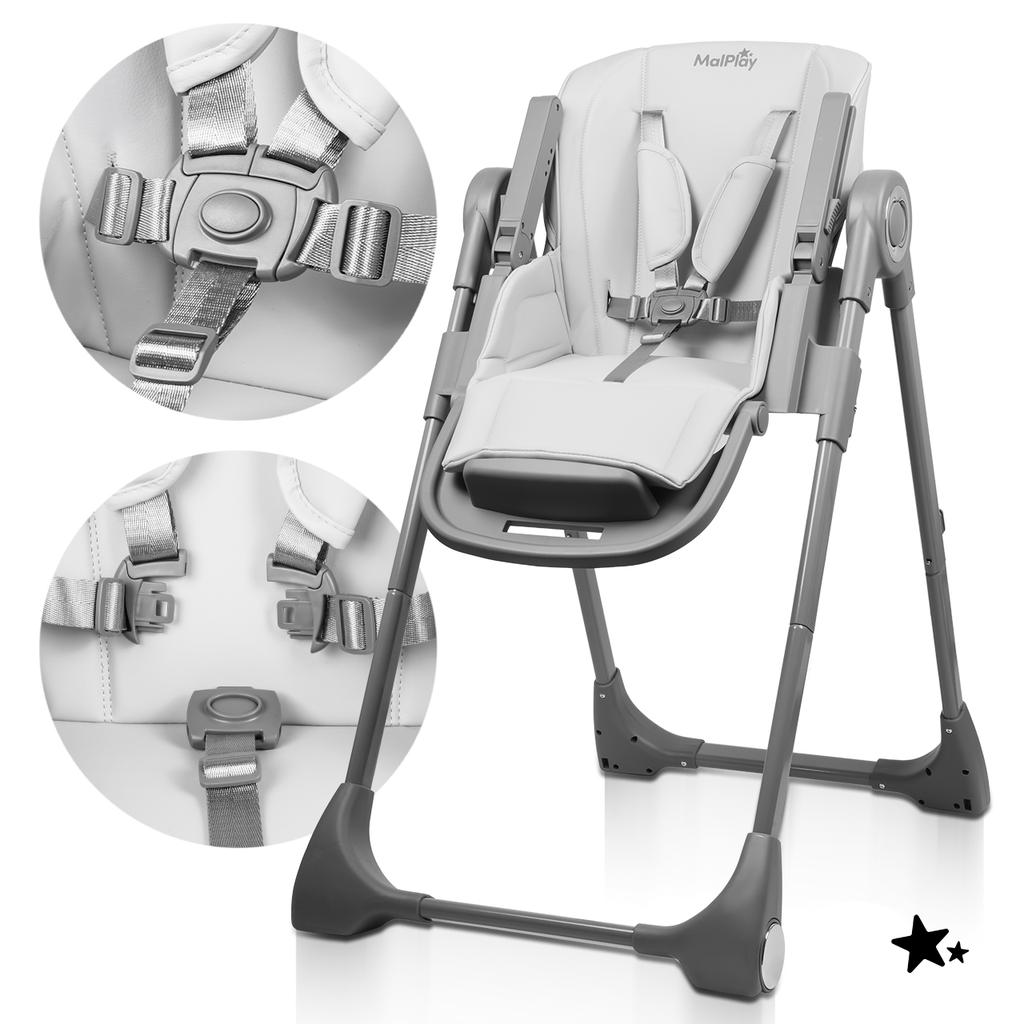 Savro 2-in-1 Folding Baby Highchair With Adjustable Tray And Straps