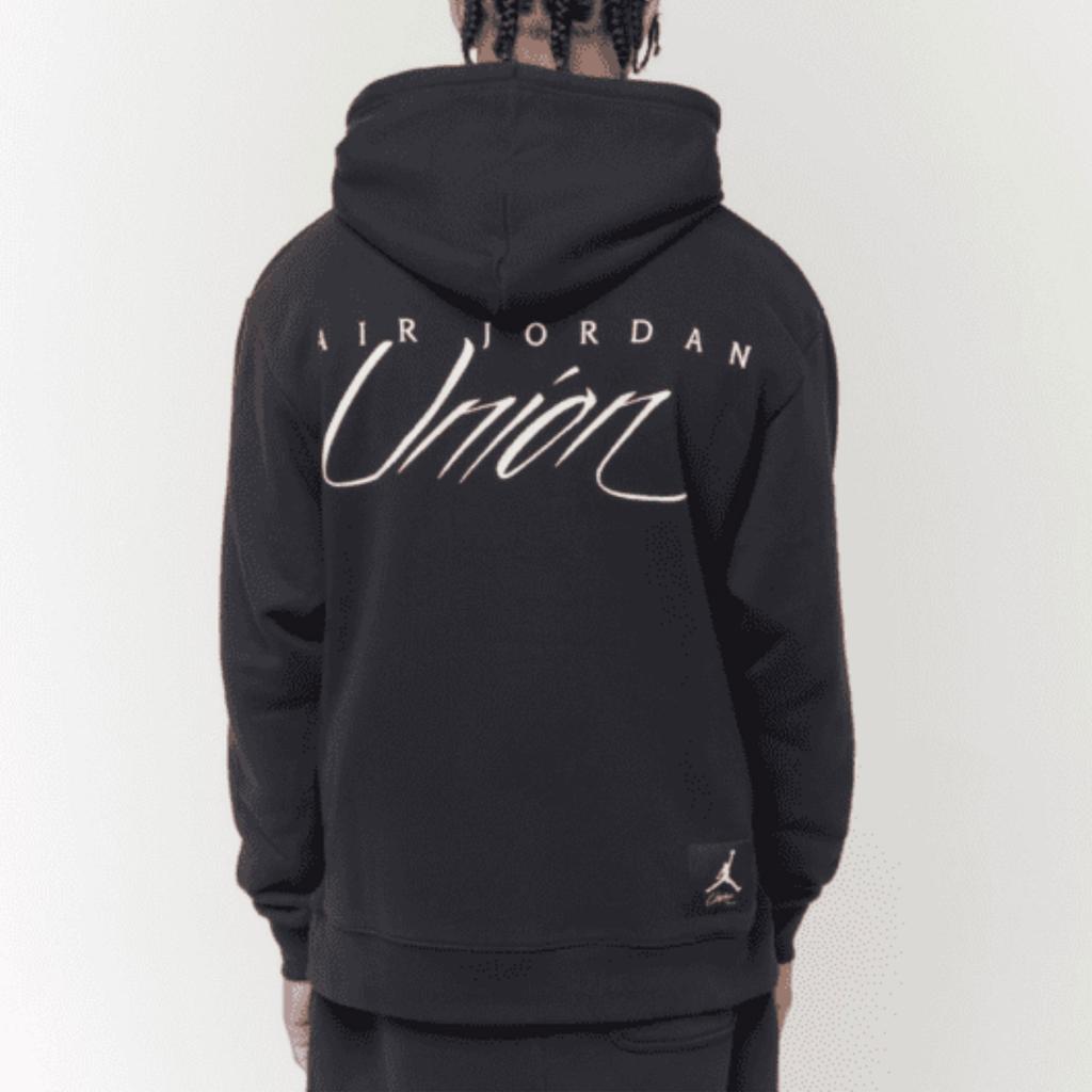 Jordan X Union MJ Fleece Hoodie (Asia Sizing) Black/Coconut Milk Unisex Streetwear DV7335-010