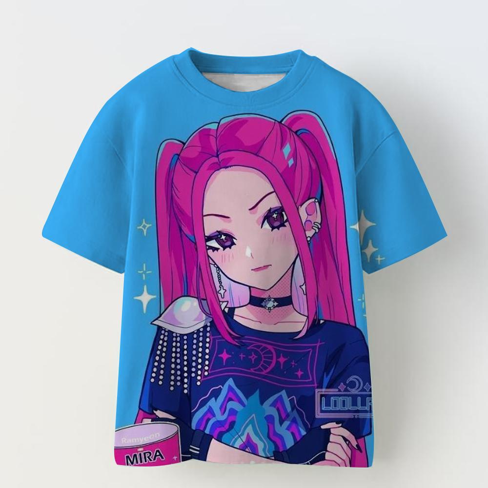 3D Devil Hunter Huntrix T-shirt Girl and Boy Summer New Movie Pattern Short Sleeve T-shirt Super Street Top