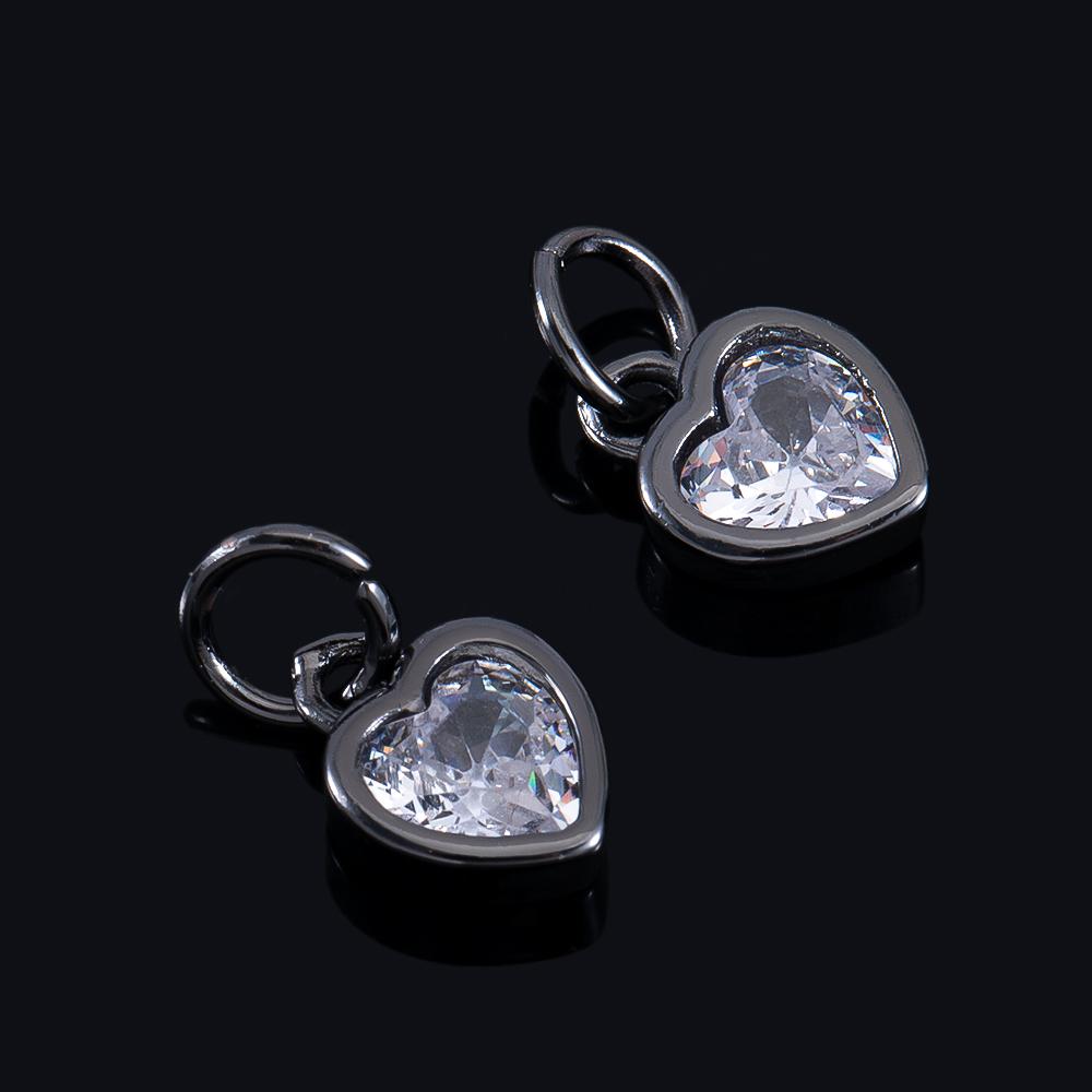 

5pcs Black Heart Zirconia Pendant for Women Girls Zirconia Trendy Romantic Jewelry Accessories Gifts Making DIY Accessories 5pcs