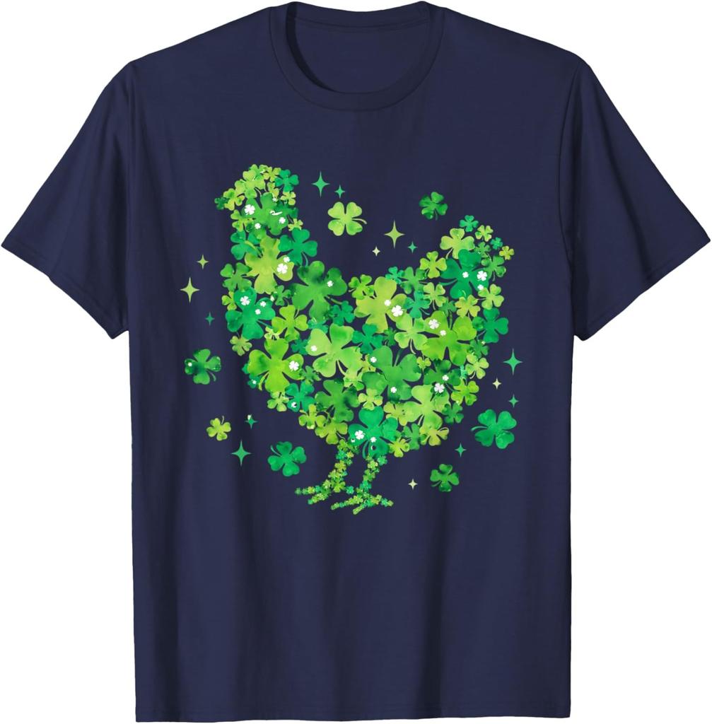 Lucky Chicken St Patrick Day Chicken Mom Shamrock Unisex T-Shirt