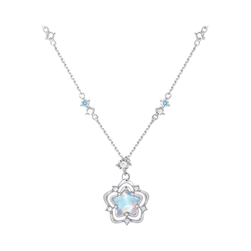 

Taicheng S925 Sterling Silver Ocean Heart Necklace - Light Luxury, Versatile Niche Design, Exquisite High-End Clavicle Chain 925 Silver платиновый