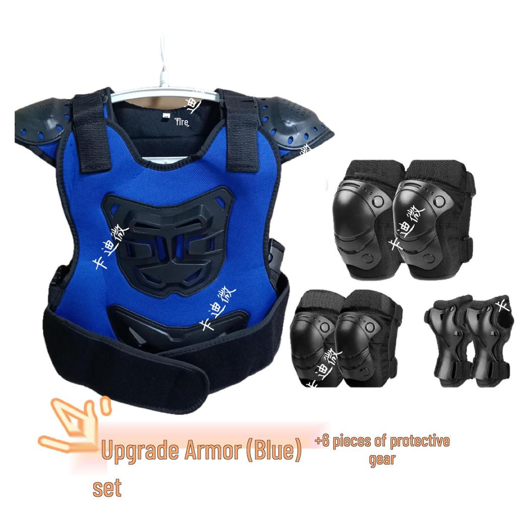 Kids' Motorcycle Balance Bike Armor Set: Knee, Elbow, Chest & Back Protectors.
