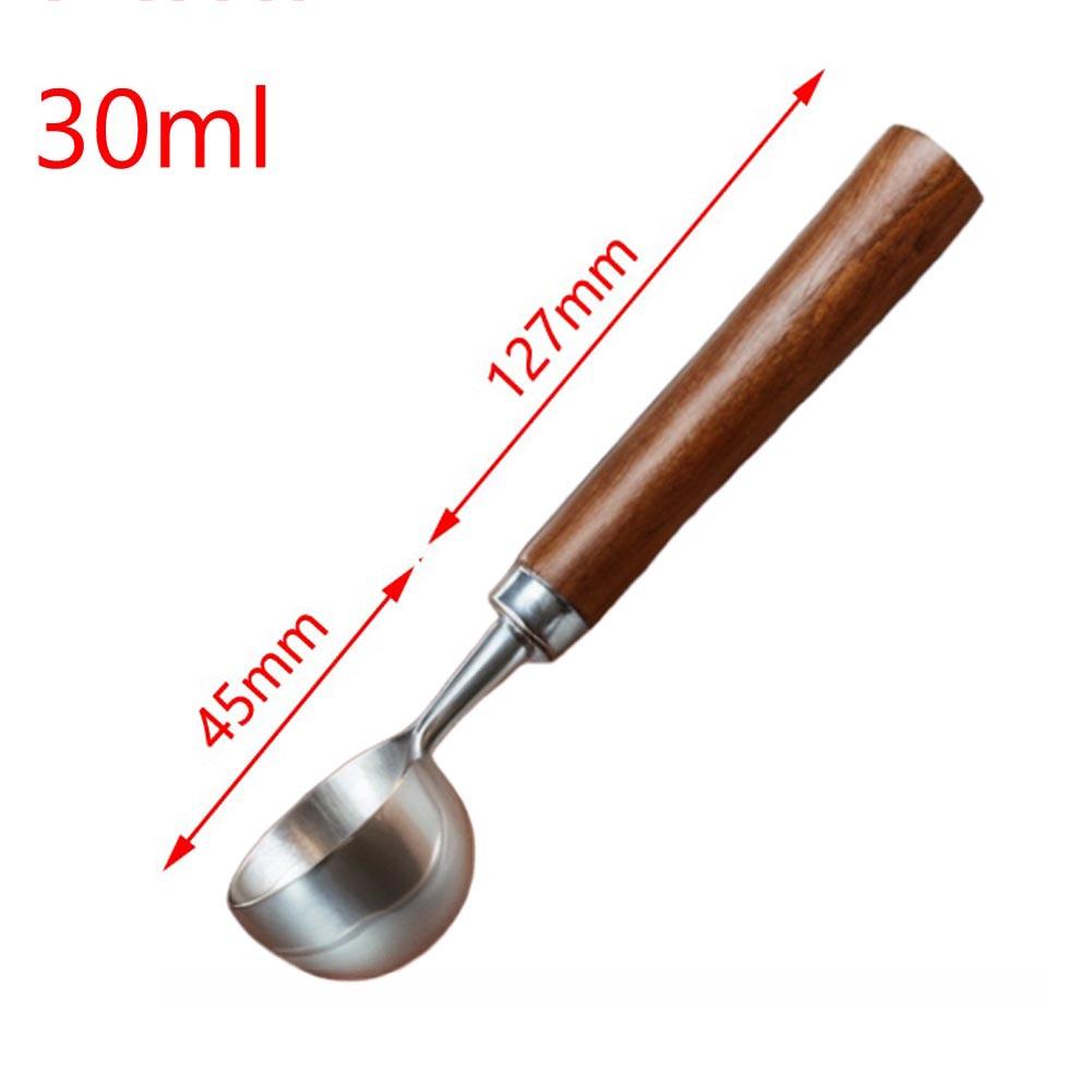 304 Grade Stainless Steel Coffee Scoop with Smooth Walnut Handle 15ml or 30ml Measuring Spoon for Pour Over and