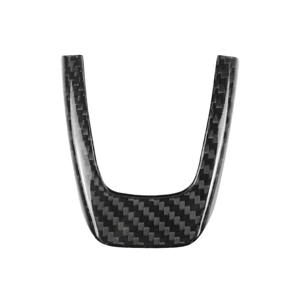 Carbon Fiber Steering Wheel Center Cover U Type Trim For Fiat 500 2012-15 Black