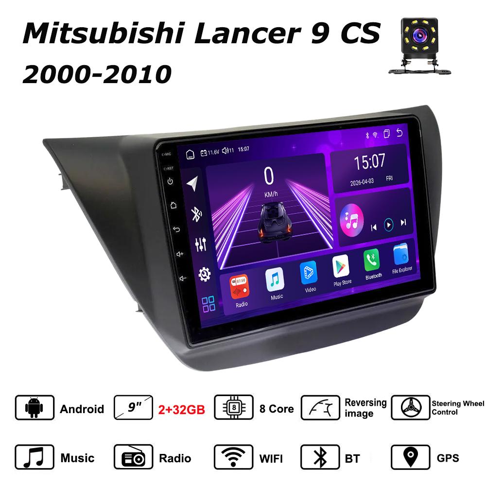 Android Car-Play Car Radio For Mitsubishi Lancer 9 CS 2000-2010 Multimedia Player Head Unit Stereo GPS Navigation BT WIFI,8 CORE ,2+32GB