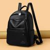 Fashion Vintage PU Leather Women’s Shopping Backpack Leisure Time Large Capacity Student Schoolbags Women Travel Zipper Rucksack