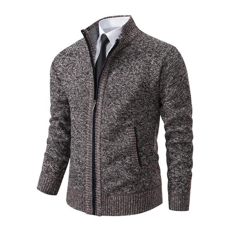 Herfst Winter Jersey Heren Casual Sportjas Effen Kleur Opstaande Kraag Weater Grab Fleece Warm Rits Vest