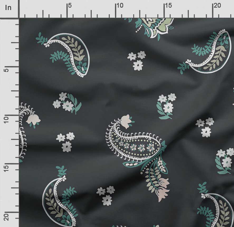Soimoi Asian Paisley Print,  Cotton Cambric, Quilting Fabric Sold by The Yard 42 Inch Wide, Medium Weight Cotton Fabric,