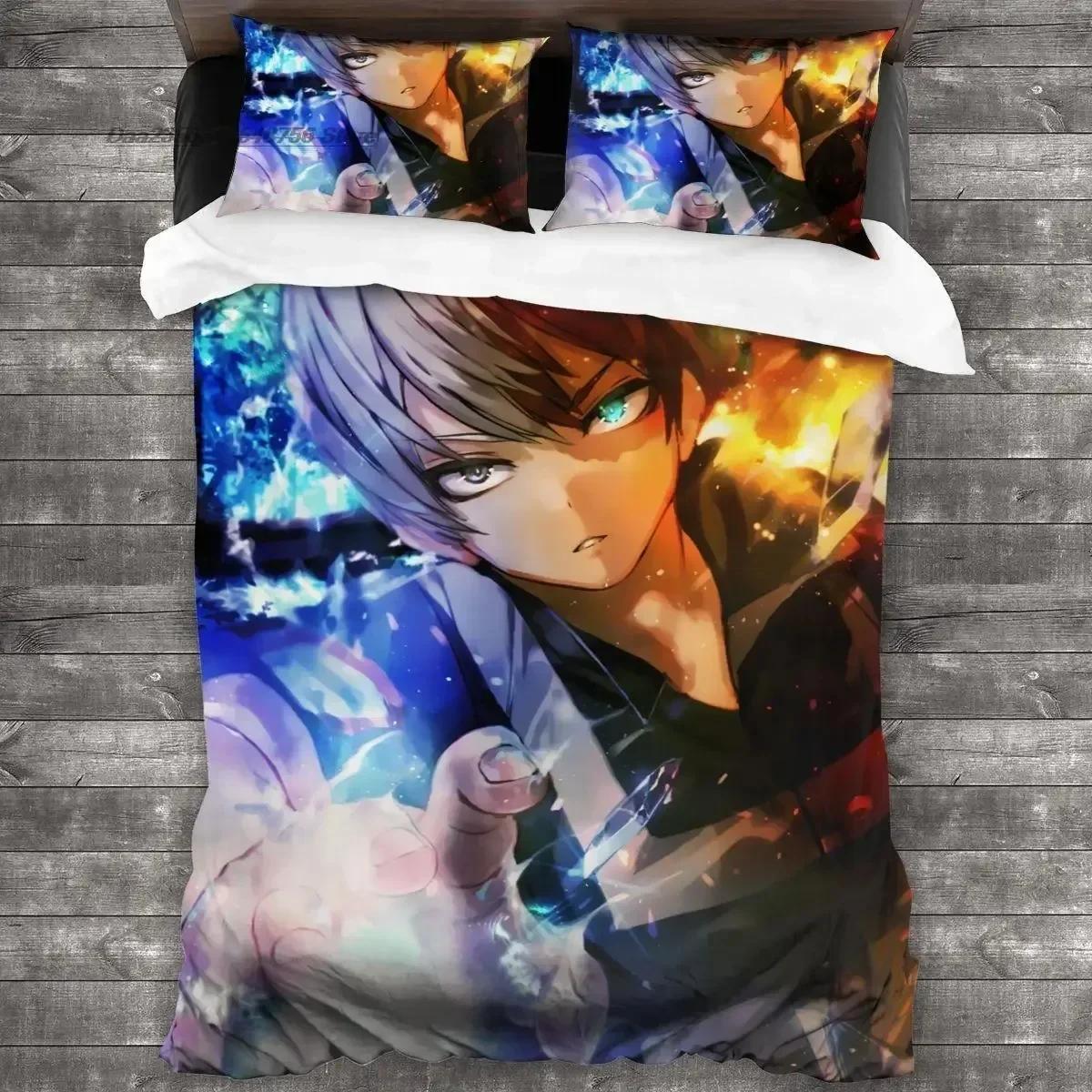 

3D Print Anime My Hero Academia Bedding Set Duvet Cover Sheet Printed Bed Set Pillowcase Full Queen King Size Comforter Bedroom 135x200cm