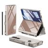 Galaxy Z Fold7 Flip Cover Case With Pen Slot Protective Leather Shell Men Stylish Foldable Phone Accessory