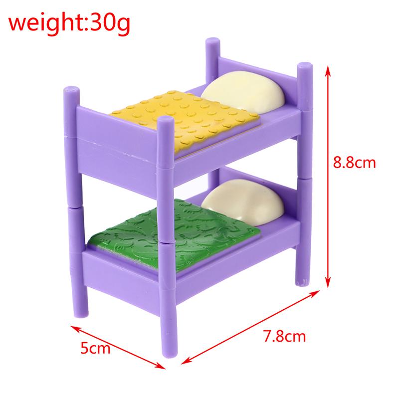 style Different 1/12 Dollhouse Mini Bedroom Bed Dressing Table Mirror Closet Bunk Bed Dollhouse Home Furniture Decor Accessories