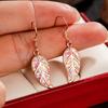 1 Pair, Rose Gold, Small Fresh, Pastoral, Leaf Earrings.