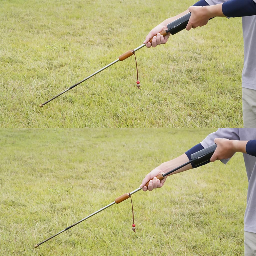 Pipe à souffler pour feu de camp Marron clair avec pompe Camping Extérieur Allume-feu de camp Bâton pour souffler le feu [Belmont] BM-380