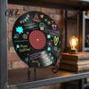 Decorative Vinyl Record Display DIY Graffiti Clock Ornament, Reusable Blank Acrylic Retro Tabletop Multi-color Marker Craft Wall Decor with
