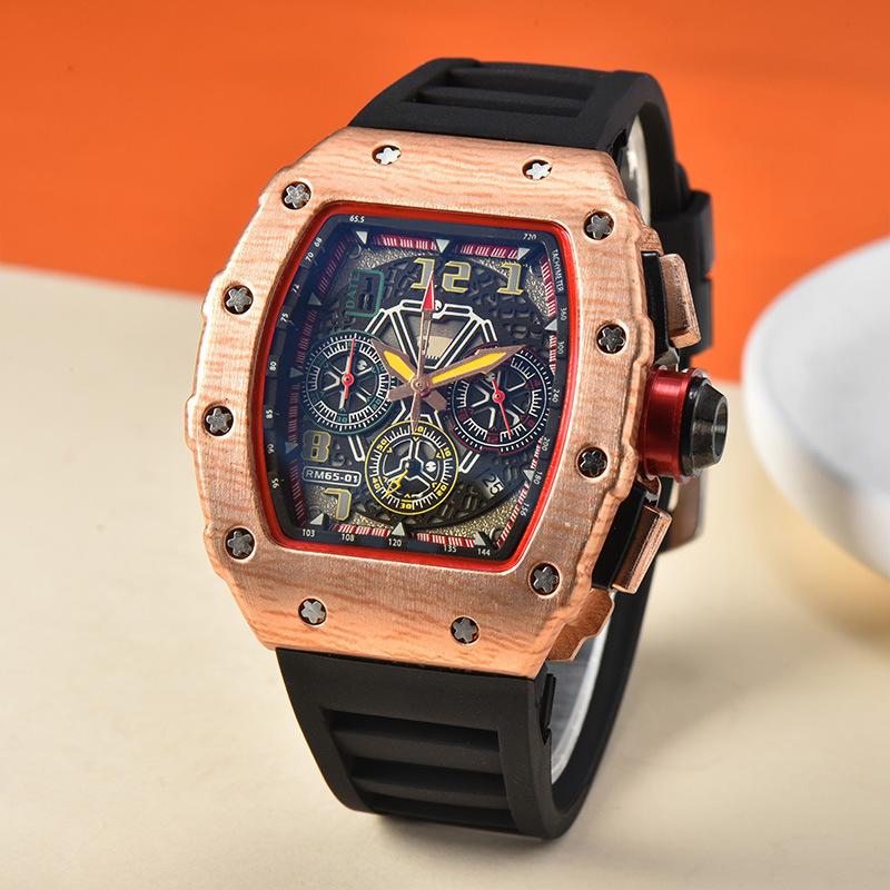 New wood grain quartz watch men's six-pin multi-function running second calendar business watch manufacturer spot wholesale