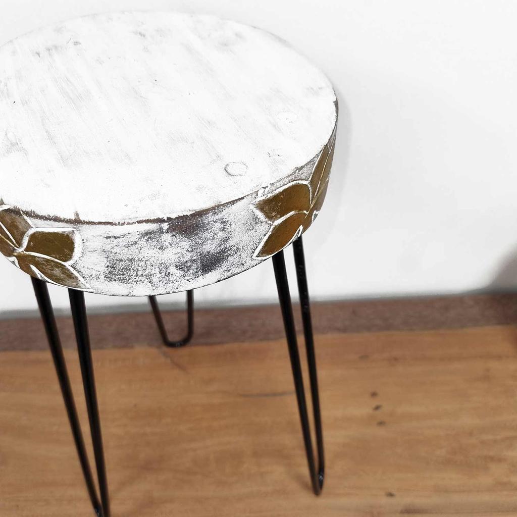 Plant Stand Whitewash Albasia Wood