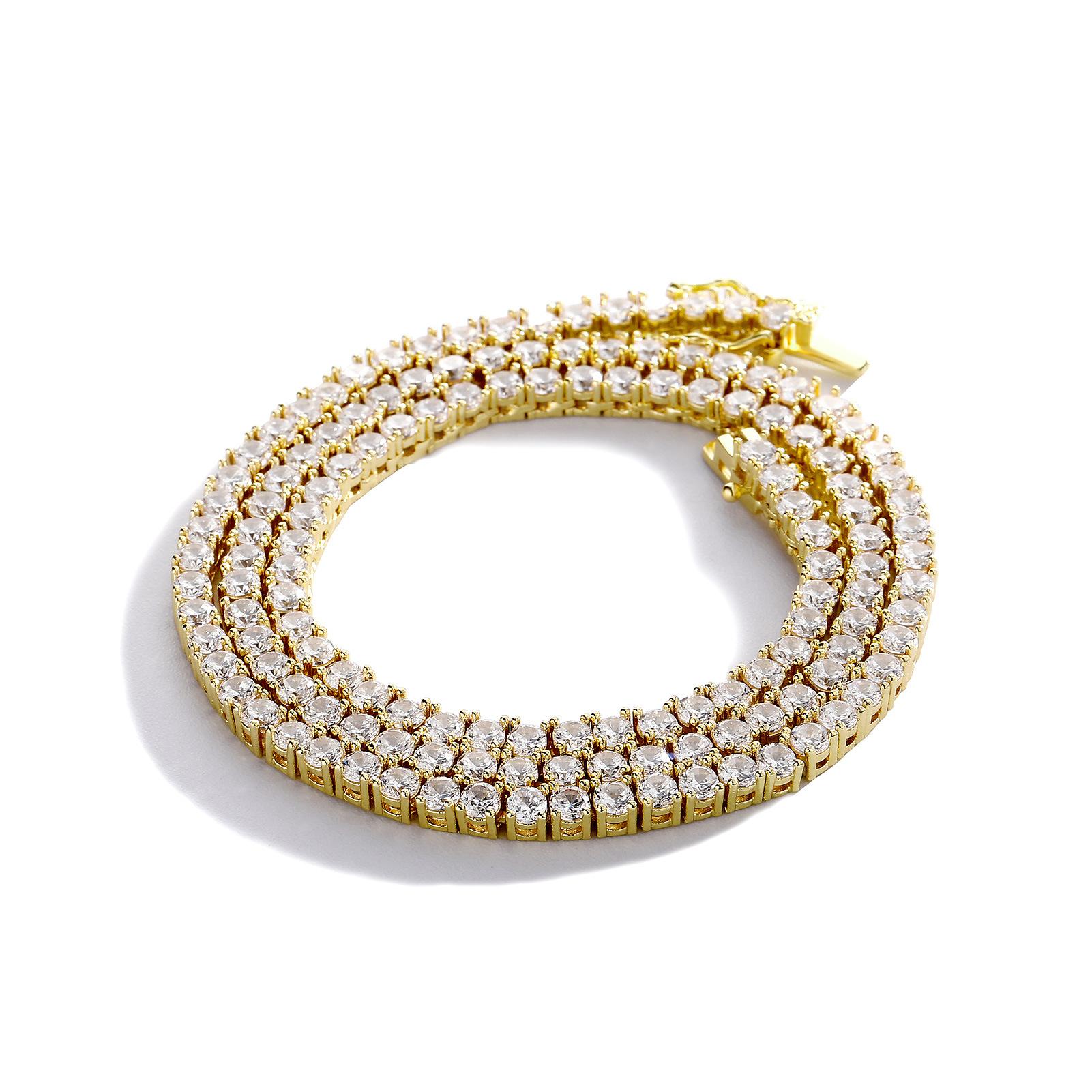 

Циркониевая теннисная цепочка Ювелирное изделие Мужское ожерелье Нишевое Хип-хоп украшение Женский браслет 7Inch